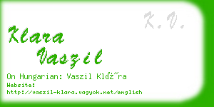 klara vaszil business card